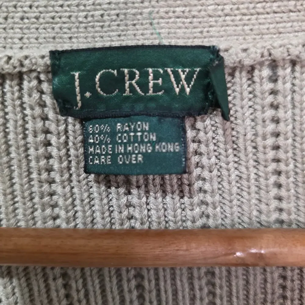 J.Crew V-Neck Button-Up Cardigan Sweater Tan Size XL